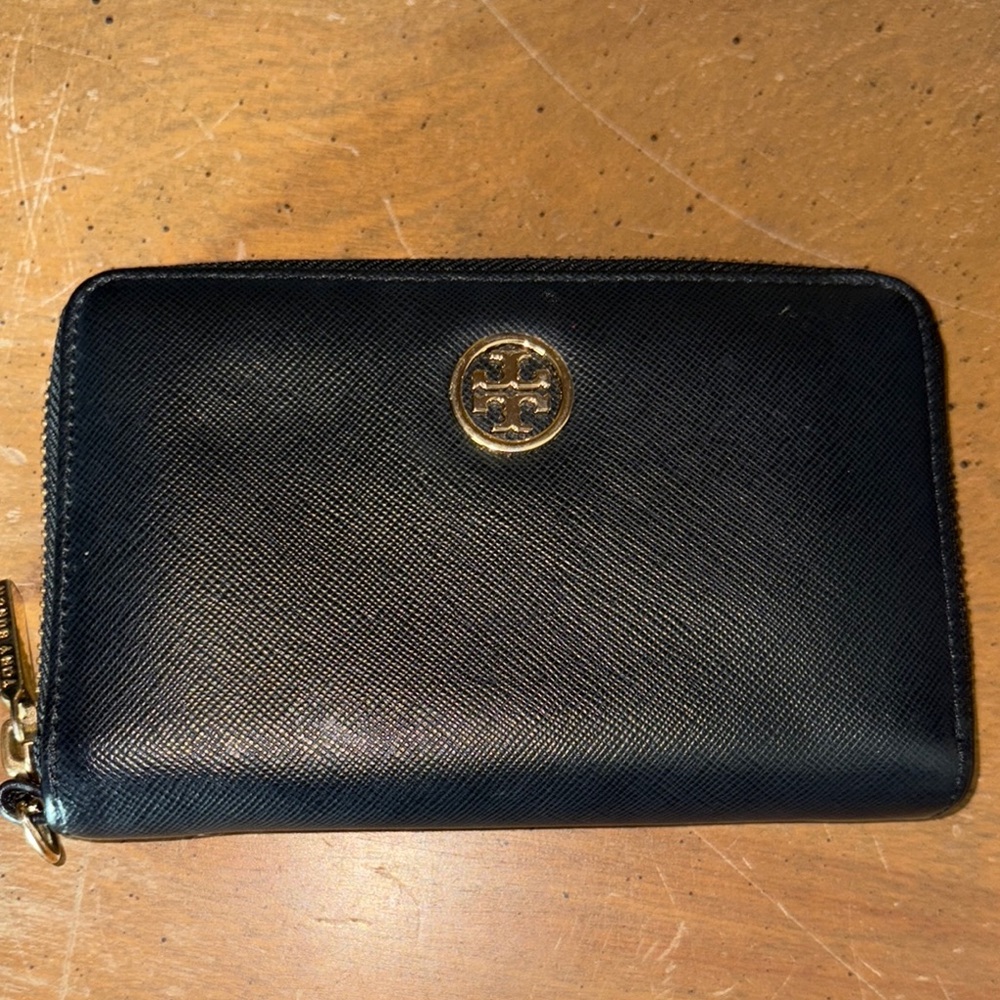 Tory Burch Black Zip-Around Wallet